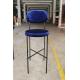 Elegant Iron Metal Base Navy Blue Fabric Bar Chair for Club Bar