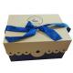 Absorption Power Cute Cardboard Gift Box With Elegant Blue Ribbon