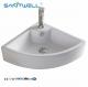 White Triangular AB8166 Ceramic Basin Above Counter Basin Ultra Thin Edge Bathroom Art Basin