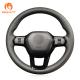 Durable Grey Faux Leather Hand Sewing Steering Wheel Cover for Honda Civic 11 2022
