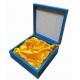 Wooden Storage Box, Gift Box, Blue Lacquered, Gold Satin Lining, Customized Design & Logo Welcomed
