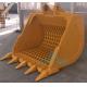 Yellow 0.74m3 Excavator Crusher Bucket 18-25 Ton Rock Crusher Bucket