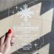 Silk Screen Snowflake Wedding Invitations , Acrylic Wedding Invitations