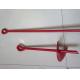 Red Painted Earth Ground Anchor / Helical Metal Ground Anchors Offset Eye