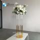 130CM 6 Pole Unique Flower Stand Acrylic Crystal Gold Glass Table Centerpieces