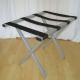 Folding Metal Luggage Rack Sliver Hotel Luggage Stand With Straight Legs
