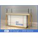 Lockable Glass Store Jewelry Display Cases With LED Pole Lights / Jewellery Shop Showcase