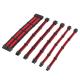 ATX  24pin*1 4+4Pin*1 6+2 Pin*2 6pin*2  Braided Sleeved Power Supply Extension Cable Sets 18AWG length 300mm  Black Red