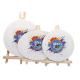 Pure Cotton Round Blank Stretched Canvas With Tabletop Easel For Kids Drawing