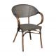 Outdoor cafe restaurant juice shop mesh fabric bamboo dining arm chair---YS5631