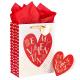 Valentine's Day Bouquet Hand Length Handle Red Shopping Paper Bags from 2024 Festival