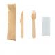 3 In 1 Compostable Disposable Wooden Utensils Cutlery Kit 160mm
