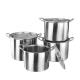 Silver Stainless Steel Thick Stockpot Large Soup Pot Heavy Duty  With Lid