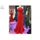 Gold Mermaid Style Red Dress Hanging Neck Luxury Heavy Beading Hollow Back