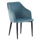 Modern Style High Back Dining Chair , PU Leather Arm Chair Fabric Metal Tube Chrome