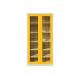 Easy Assemble Steel Foldable Storage Cabinets Hinge Nets Doors Yellow Color