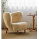 Plush Fabric Cashmere White Wool Chair Minimalist Modern Ins Style