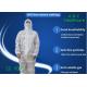 White Hooded Disposable Coveralls Non Woven Safety Disposable Chemical Suit