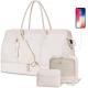 Large Size Beige Weekender Overnight Bag Hospital Travel Carry On Tote