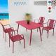 UV Resistant Customized Color Outdoor Dining Table And Chairs Set With Aluminium Garden Furniture