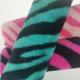 15mm Tricot Knitted 100% Polyester Very Soft Zebra-Stripe Printed Faux Rabbit Fur Fabric