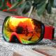 Red Womens Snowboard Goggles , Otg Ski Goggles With Interchangeable Lenses