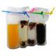 biodegradable eco-friendly Fruit juice liquid plastic bag with straw transparent stand up plastic zipper bag with straw