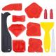 12pcs red Rubber Sealant Nozzle Plus Scrapers sealant scrapers silicone sealant caulking tools kit