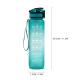 Green Reusable PC Plastic Sports Water Bottles BPA Free Motivational Straw Water Bottle