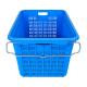 Blue ECO Friendly Plastic Harvest Agriculture Crate with Vented Side and Iron Handle