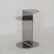 Living Room Round Small Stainless Steel End Table With Bright Gold Shiny Black Metal Base