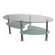 oval tempered glass coffee table xyct-007