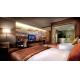 Economic Luxury Villa Bedroom Furniture Ebony Veneer With Leather Sofa