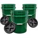 7 Gallon Black Food Grade Buckets + Gamma Seal Lids, BPA Free Container Storage, Durable HDPE Pails