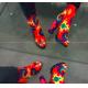 Brightly Tie Dyed 8cm High Heel Ankle Boots Comfortable And Firm