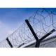 Y Shape Prison Galvanized Anti Climb Fence With Razor Wire