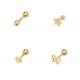 Screw Back 9K Gold Earrings for Cartilage for Engagement Wedding