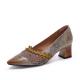 HZM048 Single Shoes Women'S Spring New Thick Heel Pointed Literary Single Shoes Retro Soft Leather Mules Leather Shoes W