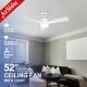 High RPM Large Airflow Plastic Indoor Ceiling Fan Reversible DC Motor