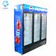 Three Door Beverage Showcase Commercial Upright Cooler Energy Drink Refrigerator