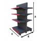 Steel Four Levels Grocery Store / Supermarket Display Racks Black Mix Red Color