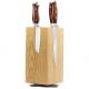 Wood Ferrite Magnet 360 Rotatable Knife Block Holder Rack with Magnetic Stands-Walnut