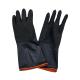 45cm Black Industrial Latex Rubber Gloves with Wrinkle Palms and Chemical Resistant