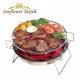 30x20cm Stainless Steel Barbecue Charcoal Grill Round Mini Folding
