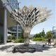 Large 3D Outdoor Stainless Steel Sculpture Garden Decoration Abstract Geometric Tree