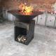 High Temperature Resistant Black Painting Round Corten Steel Fire pit And Grill