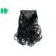 Black Curly Synthetic Clip In Hair Extensions Human Hair Wefts
