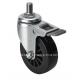 Edl Mini 2.5 30kg Threaded Brake PU Caster 26425-63 with Bolt Bearing Type Zinc Plated