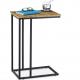 C Shaped Side End Table with Stable Metal Frame, Sofa Couch Table for Coffee Snack Laptop
