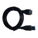 Black Round USB3.0 A Male to Micro Charge Cable